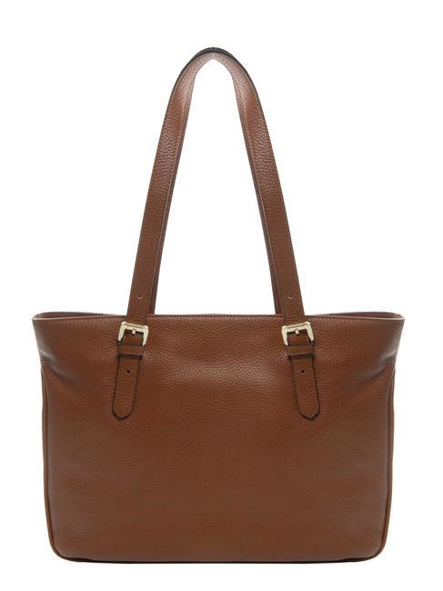 NORA Borsa shopping in pelle marrone - Borse Donna