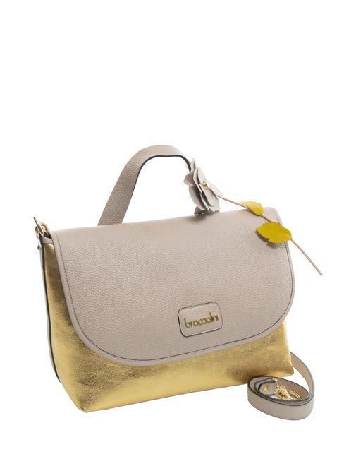 SARA Borsa cartelletta in pelle cipria/oro - Borse Donna