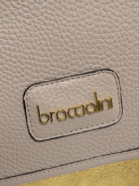 SARA Borsa cartelletta in pelle cipria/oro - Borse Donna