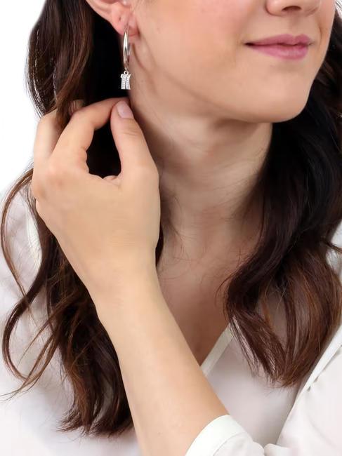 BROADWAY Orecchini cerchio con pendente acciaio - Orecchini