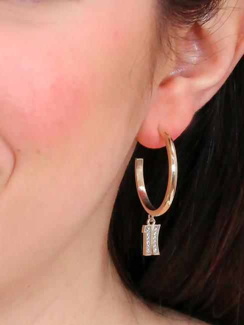 BROADWAY Orecchini cerchio con pendente oro - Orecchini