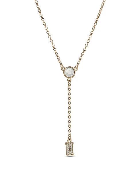 BROADWAY Collana con charm logo e zirconi oro - Collane