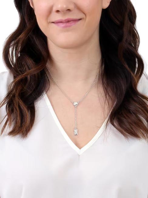 BROADWAY Collana con charm logo e zirconi acciaio - Collane