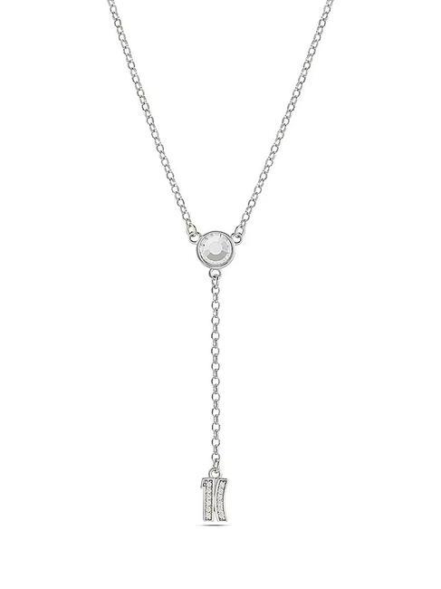 BROADWAY Collana con charm logo e zirconi acciaio - Collane