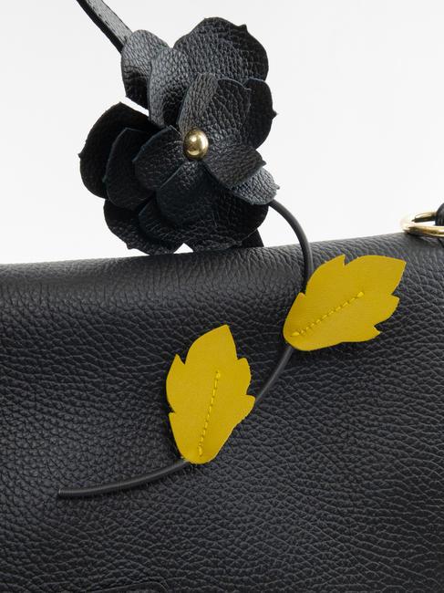 SARA Borsa cartelletta in pelle nero/argento - Borse Donna