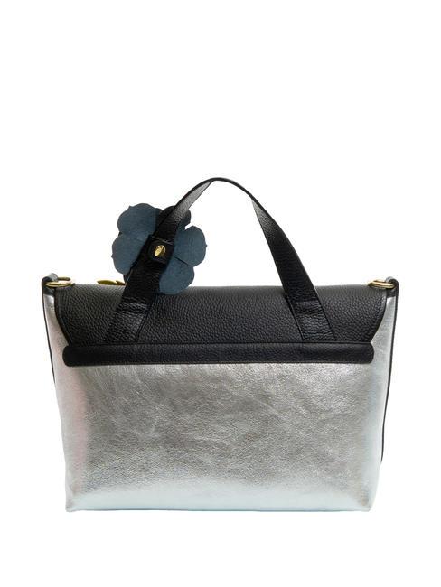 SARA Borsa cartelletta in pelle nero/argento - Borse Donna