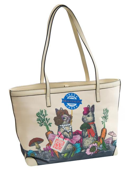 JENNIFER Borsa shopping con stampa beige - Borse Donna