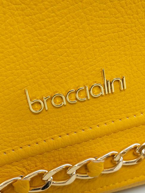 NORA Borsa a tracolla in pelle con flap giallo - Borse Donna