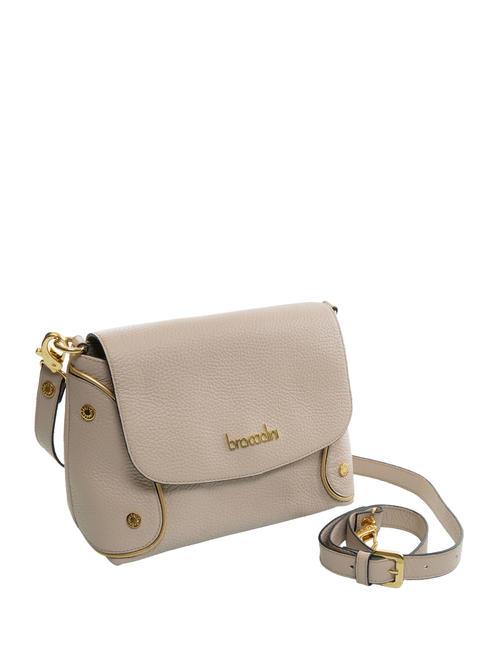 NAOMI Borsa tracolla in pelle con flap cipria - Borse Donna