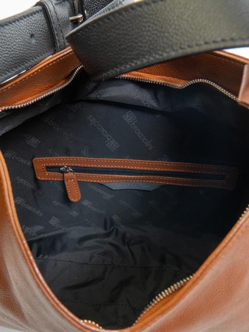 NAOMI Borsa sacca  in pelle martellata marrone - Borse Donna