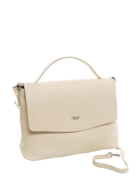 CICLAMINO Borsa cartelletta pelle martellata NATURALE - Borse Donna