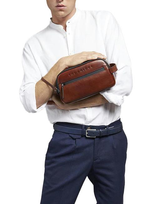 DAMIANO Beauty pochette in pelle deep ocean abb. rutenio scuro opaco - Beauty Case