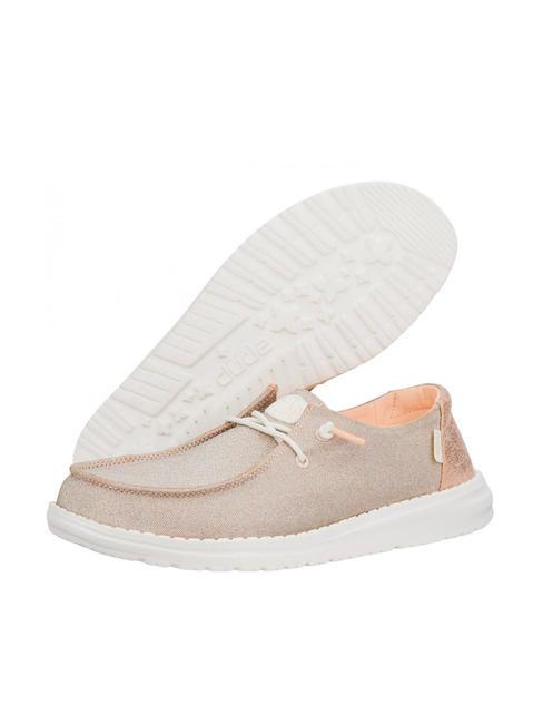 WENDY METALLIC SPARKLE Scarpa easy on in tessuto glitterato rose gold - Scarpe Donna