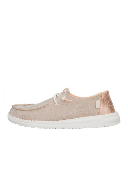 WENDY METALLIC SPARKLE Scarpa easy on in tessuto glitterato rose gold - Scarpe Donna