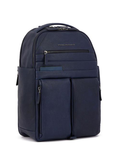 PAAVO Zaino porta PC 15,6", in pelle blu - Zaini da lavoro porta PC