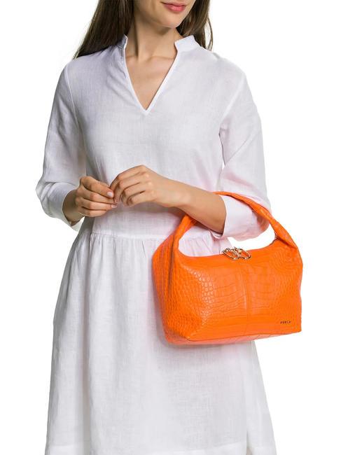 GINGER Borsa piccola a mano in pelle st cocco arancio fluorescente - Borse Donna