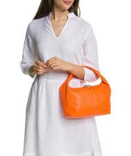 FURLA GINGER Borsa piccola a mano in pelle st cocco arancio fluorescente - Borse Donna - 4