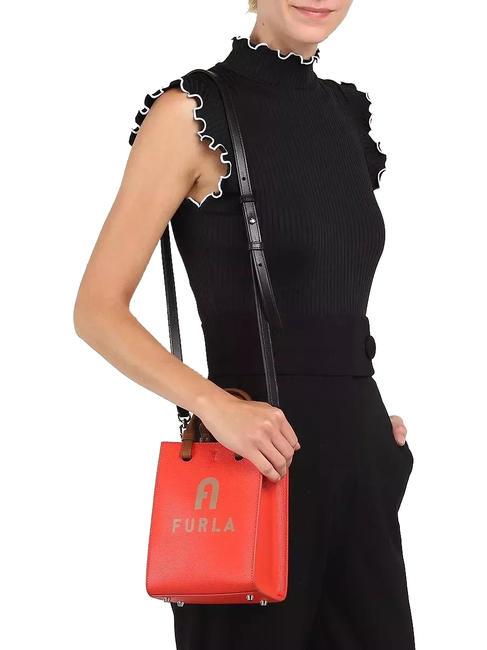 VARSITY STYLE Borsa verticale in pelle con tracolla spritz+greige - Borse Donna