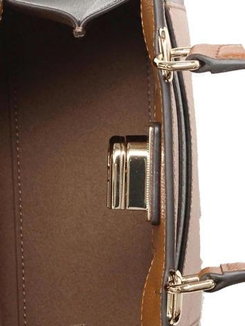 1927 Borsa a mano mini in pelle greige+nero+cognac h - Borse Donna