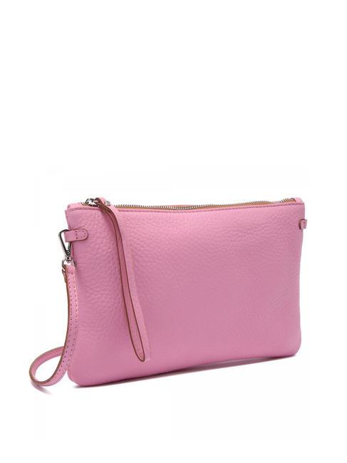 HERMY Pochette in pelle martellata rosa-nature - Borse Donna