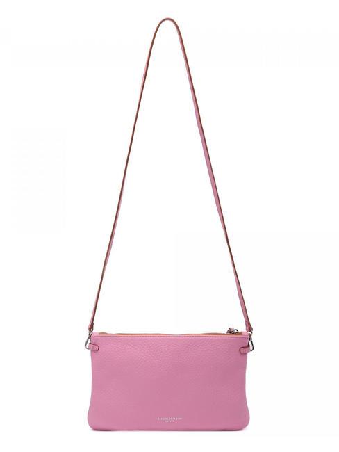 HERMY Pochette in pelle martellata rosa-nature - Borse Donna