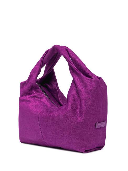 AGNESE Borsa sacca in pelle laminata hot pink - Borse Donna