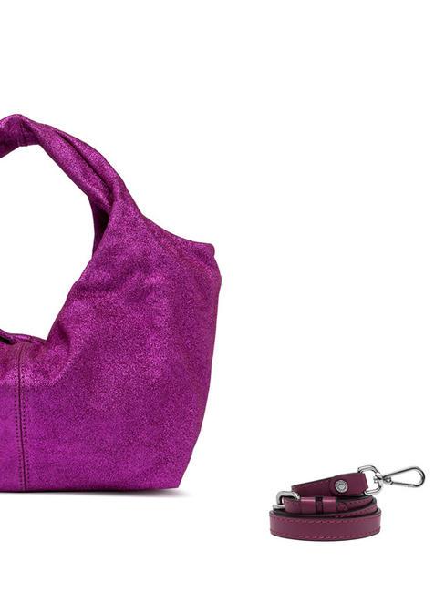 AGNESE Borsa sacca in pelle laminata hot pink - Borse Donna