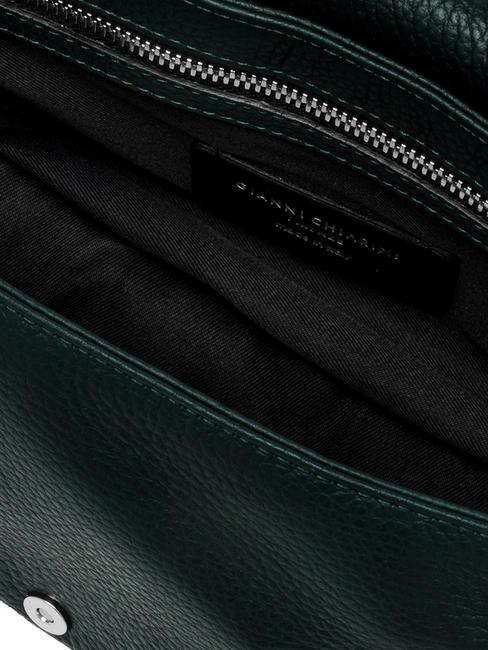 ADELE Pochette in pelle tracolla metallo deep green - Borse Donna