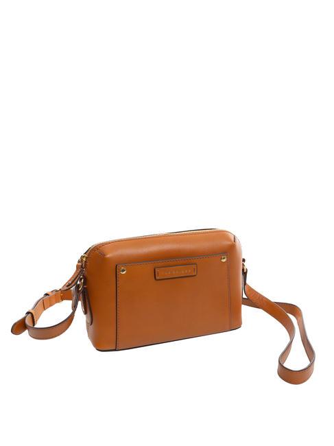 CECILIA Borsa camera case in pelle a tracolla cognac/oro - Borse Donna
