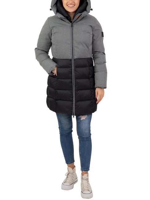 CIRRUS LT Piumino con cappuccio grigio melange - nero - Piumini Donna