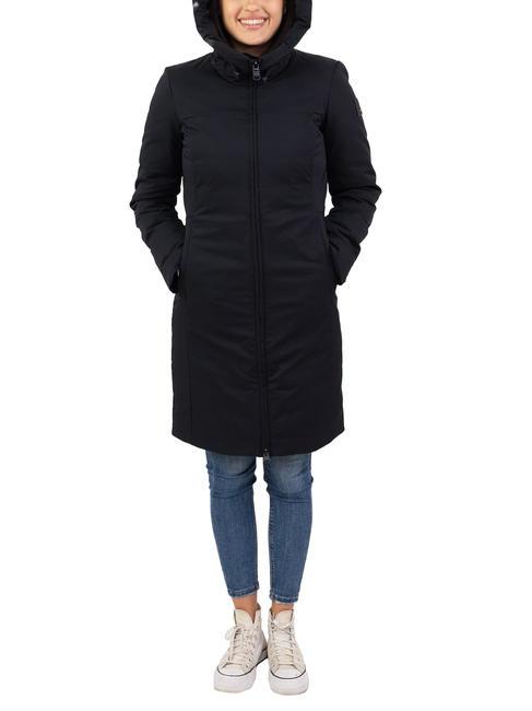 MEHTA SE Cappotto stretch con cappuccio nero - Piumini Donna