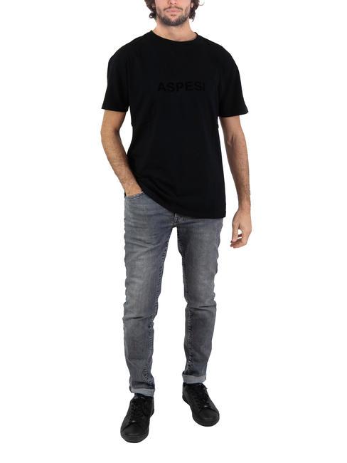 BASIC FLOCK T-shirt in cotone con logo black - T-shirt Uomo