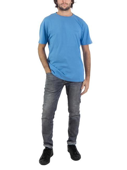 BASIC T-shirt in cotone con logo light blue - T-shirt Uomo