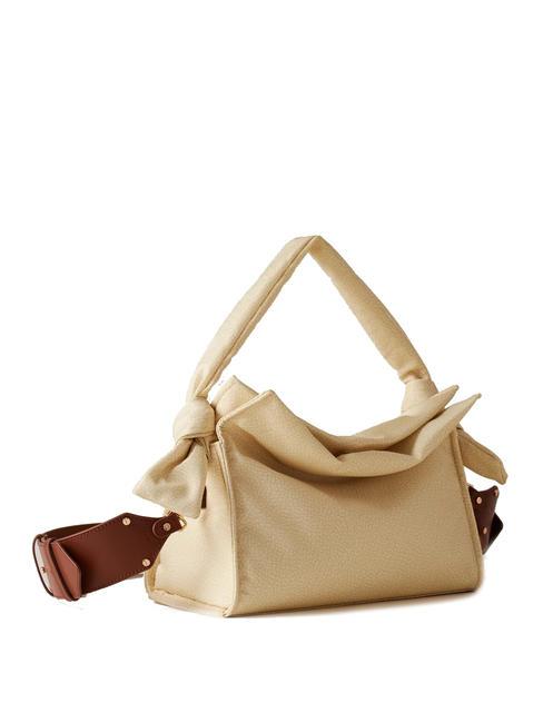 LOVER NYLON Borsa hobo piccola con tracolla camomilla/cuoio - Borse Donna