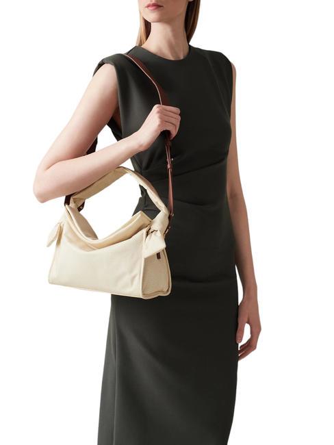 LOVER NYLON Borsa hobo piccola con tracolla camomilla/cuoio - Borse Donna