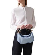 BORBONESE HORSEBACK NYLON Borsa a mano con tracolla topazio/grigio chiaro - Borse Donna - 6