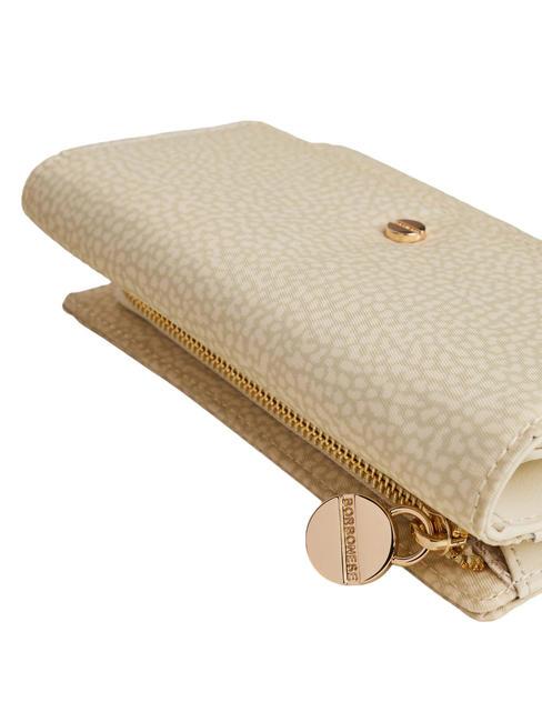 CLASSICA MEDIUM Portafoglio in tessuto riciclato e pelle camomilla - Portafogli Donna