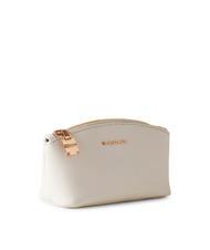 BORBONESE LETTERING Necessaire mini in pelle 61 chantilly cream - Bustine & Necessaire - 2
