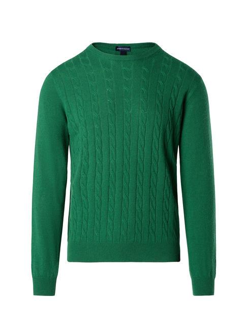CABLE Maglione girocollo a trecce eden green - Maglie Uomo