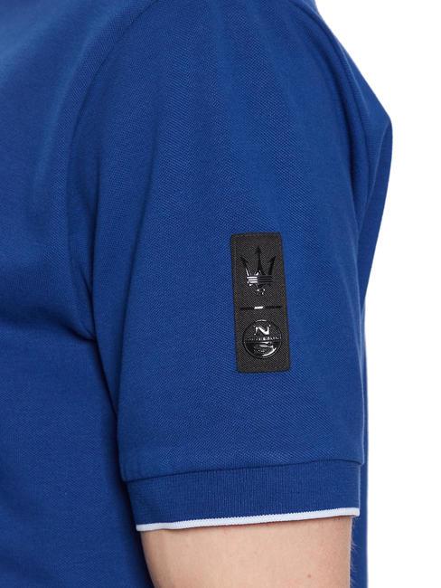 MASERATI Polo manica corta cotone stretch electric blue - Polo Uomo