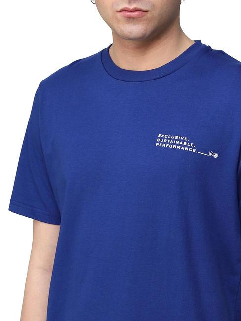 MASERATI T-shirt cotone con stampa electric blue - T-shirt Uomo