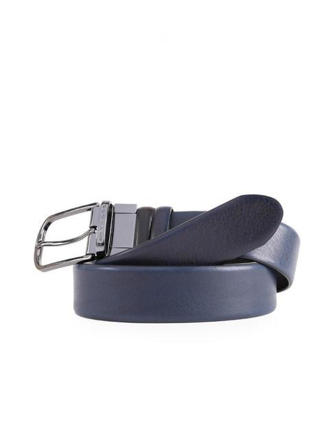 BLACK SQUARE Cintura reversibile in pelle nero-blu - Cinture
