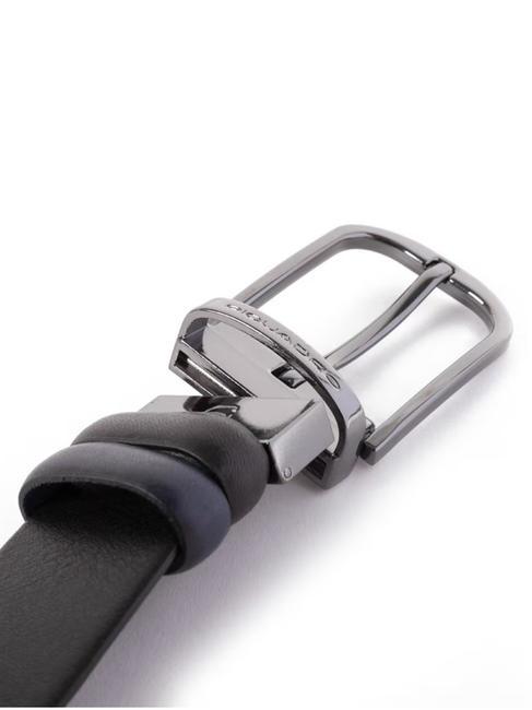 BLACK SQUARE Cintura reversibile in pelle nero-blu - Cinture