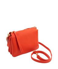 LESAC SIMONA Borsa a tracolla tris pelle dollaro coral - Borse Donna - 2