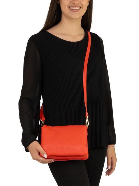 SIMONA Borsa a tracolla tris pelle dollaro coral - Borse Donna
