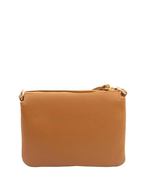 SIMONA Borsa a tracolla tris pelle dollaro cuoio scuro - Borse Donna