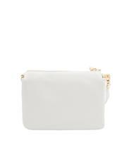 LESAC SIMONA Borsa a tracolla tris pelle dollaro optical white - Borse Donna - 3