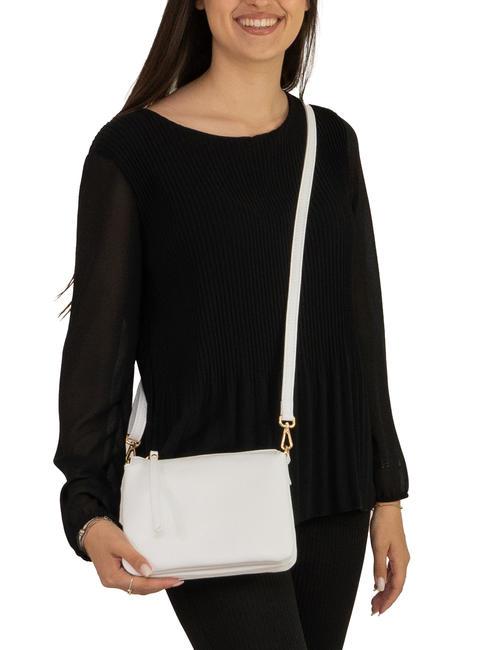 SIMONA Borsa a tracolla tris pelle dollaro optical white - Borse Donna