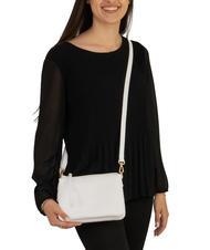 LESAC SIMONA Borsa a tracolla tris pelle dollaro optical white - Borse Donna - 4