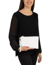 LESAC ROBERTA Pochette in pelle dollaro optical white - Borse Donna - 4